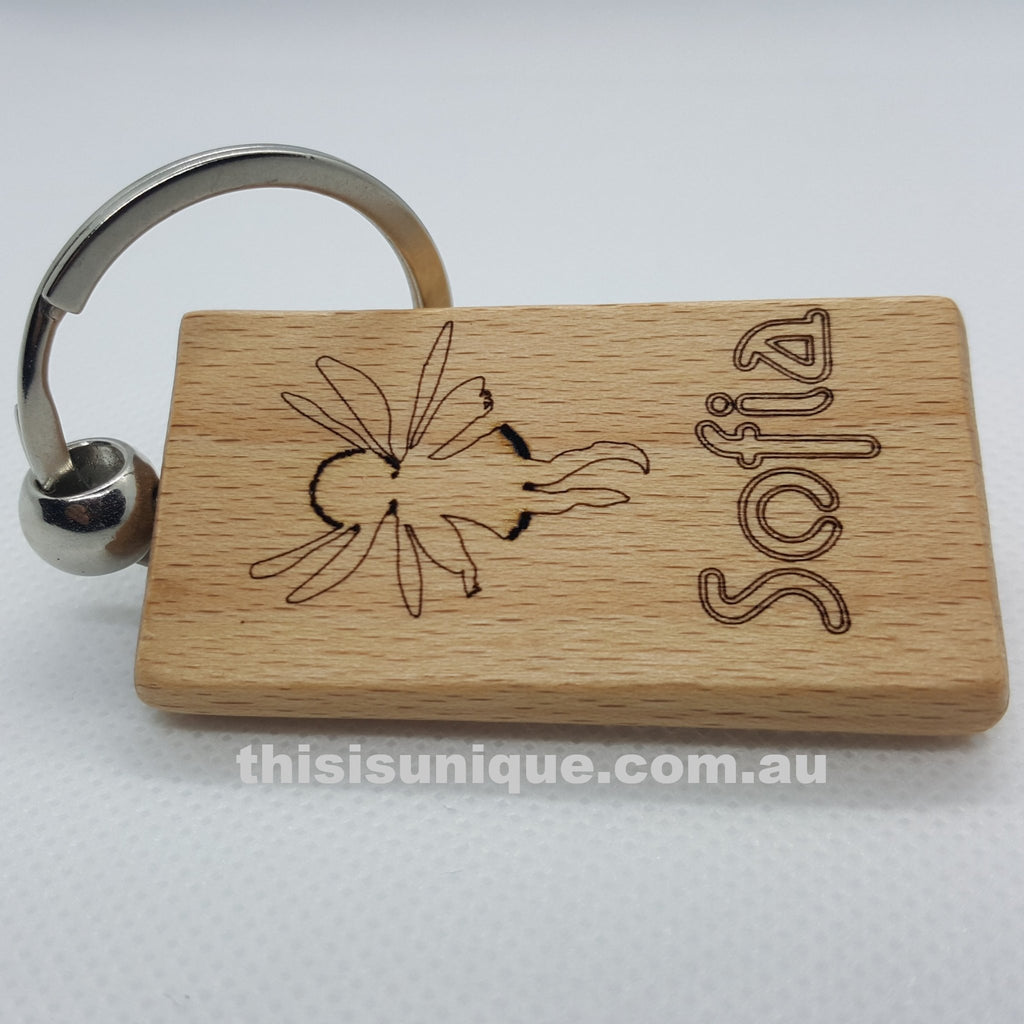 Personlized wooden keyring