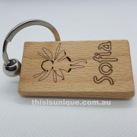 Personlized wooden keyring
