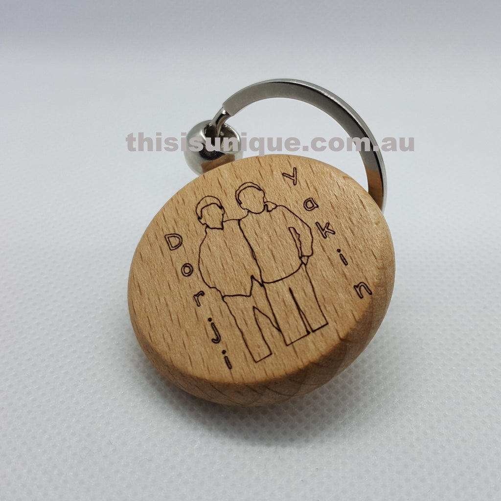 Personlized wooden keyring