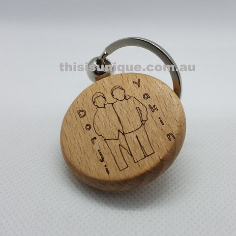 Personlized wooden keyring