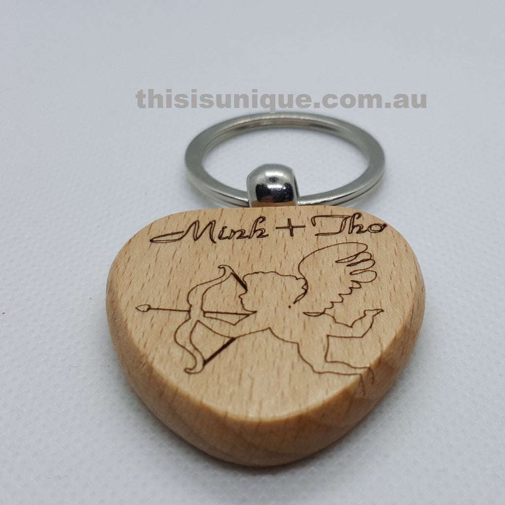 Personlized wooden keyring
