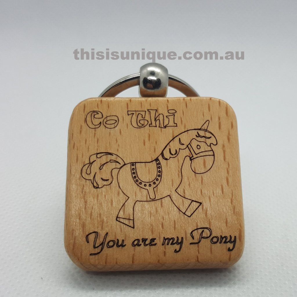 Personlized wooden keyring