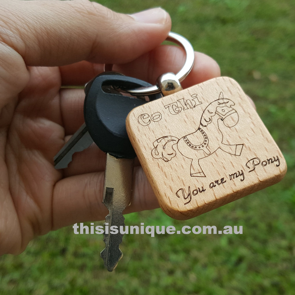 Personlized wooden keyring