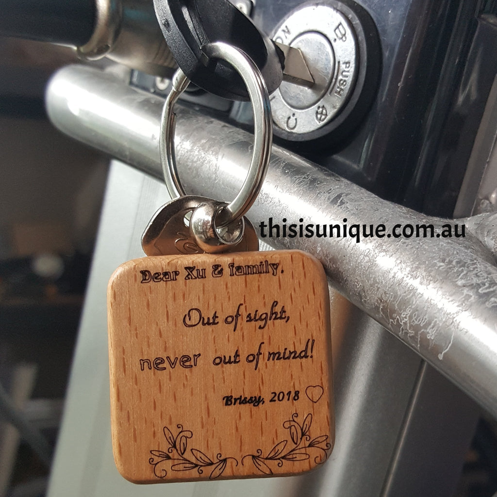 Personlized wooden keyring