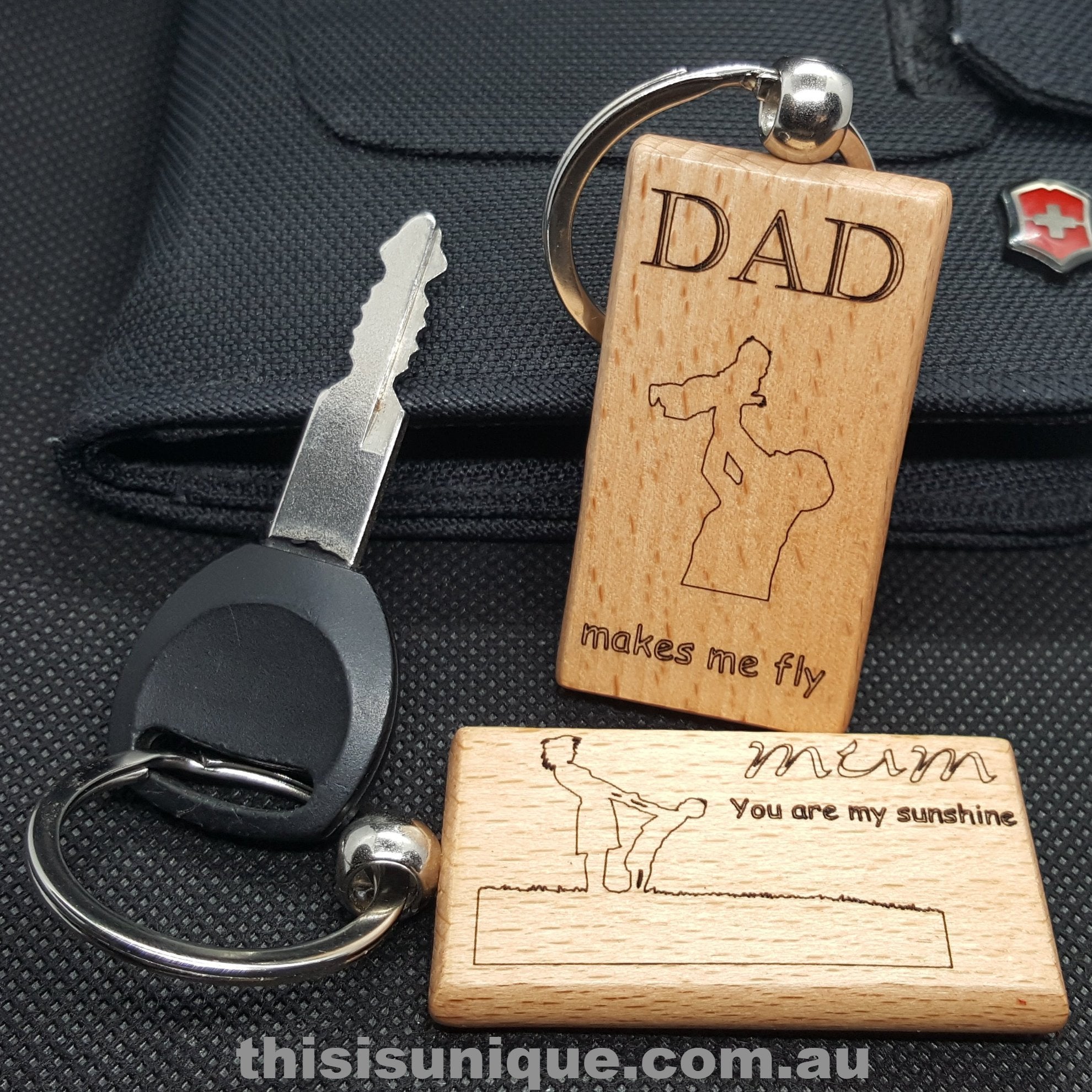 Personlized wooden keyring