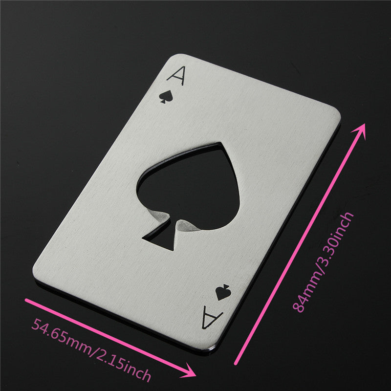 Beer bottle opener Playing card Ace of Spades stainless steel