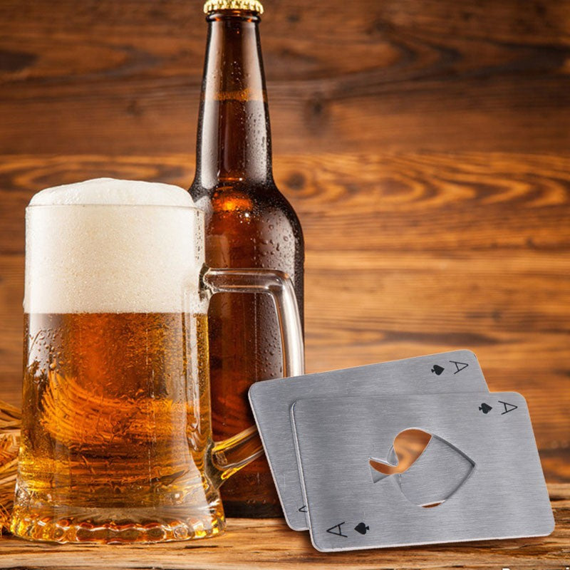 Beer bottle opener Playing card Ace of Spades stainless steel