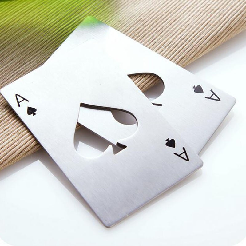 Beer bottle opener Playing card Ace of Spades stainless steel