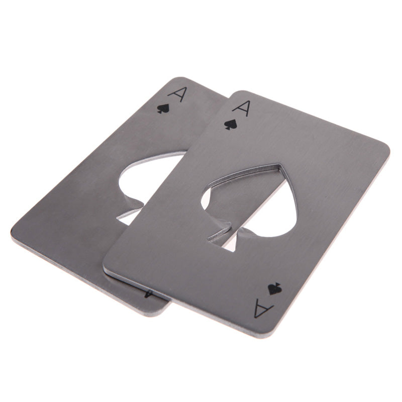 Beer bottle opener Playing card Ace of Spades stainless steel