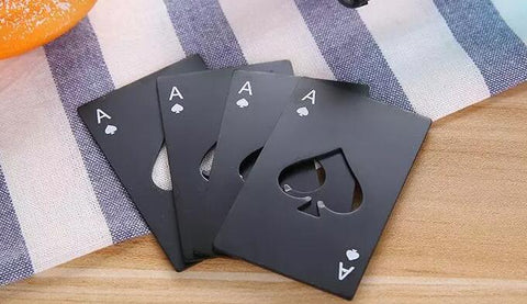 Beer bottle opener Playing card Ace of Spades stainless steel