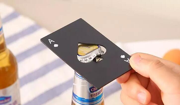 Beer bottle opener Playing card Ace of Spades stainless steel